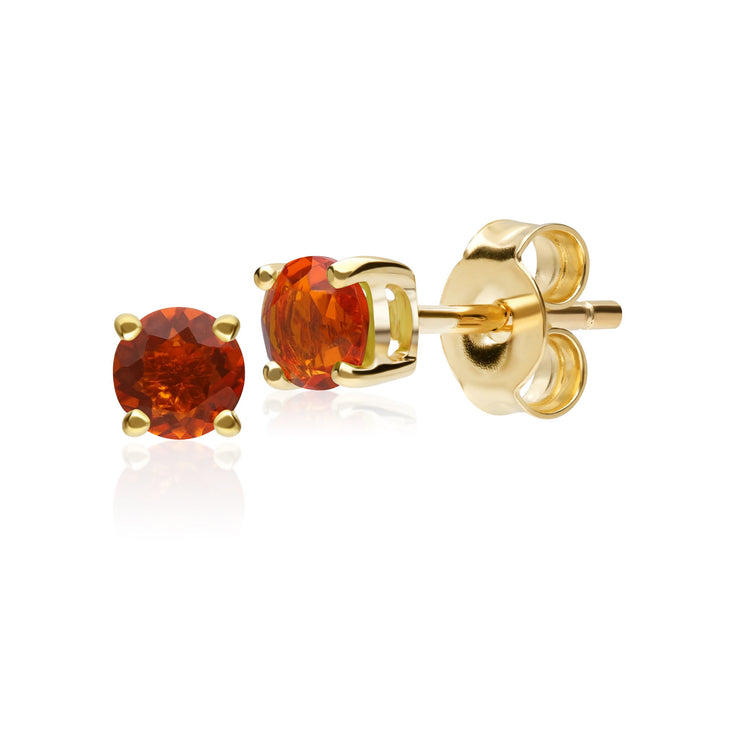 Classic Round Fire Opal Stud Earrings in 9ct Yellow Gold 3.5mm