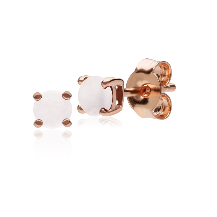 Classic Round Rose Quartz Claw Set Stud Earrings in 9ct Rose Gold