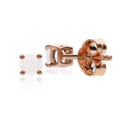 Classic Round Rose Quartz Claw Set Stud Earrings in 9ct Rose Gold