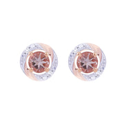 Classic Morganite Stud Earrings & Diamond Round Earring Jacket Set Image 1