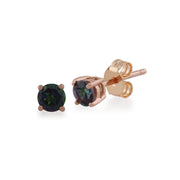 Classic Mystic Topaz Stud Earrings & Diamond Round Earring Jacket Set Image 2