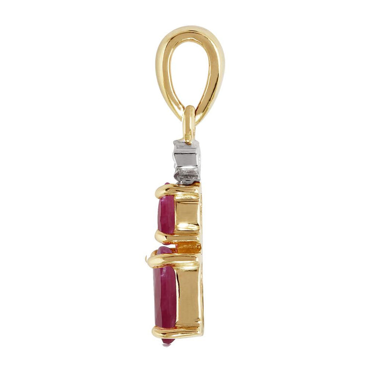 Classic Ruby & Diamond Pendant on Chain Image 3