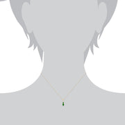 Classic Emerald & Diamond Pendant on Chain Image 4