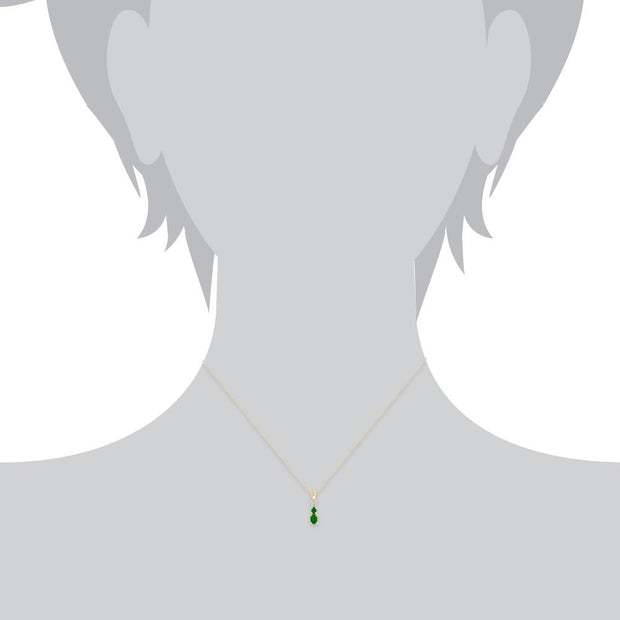 Classic Emerald & Diamond Pendant on Chain Image 4