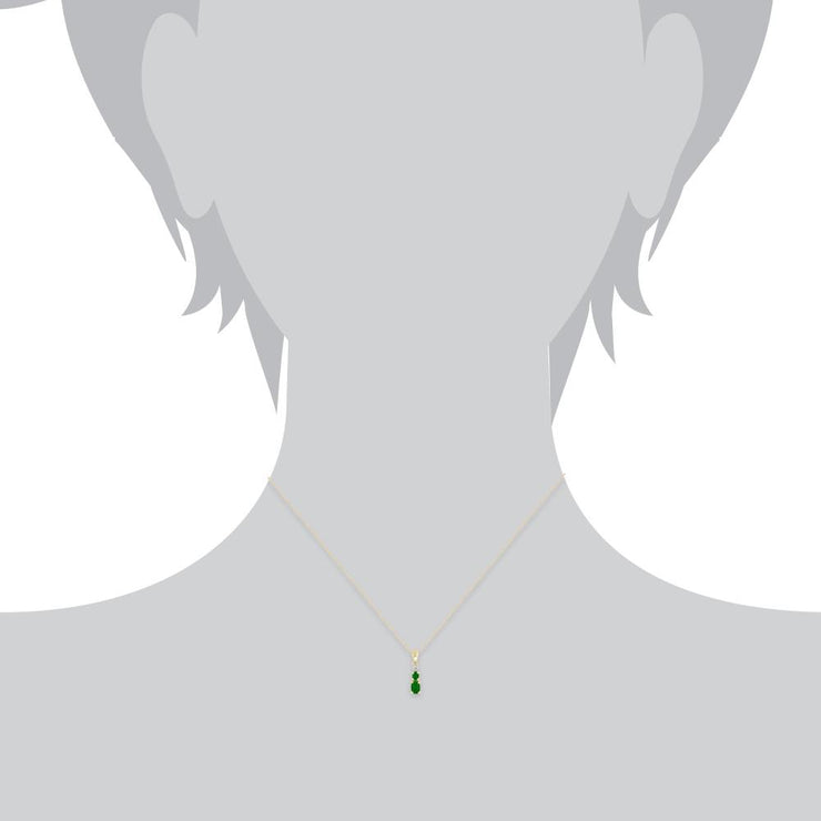 Classic Emerald & Diamond Pendant on Chain Image 4