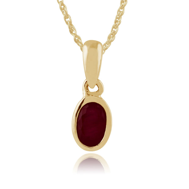 Classic Ruby Pendant on Chain Image 1