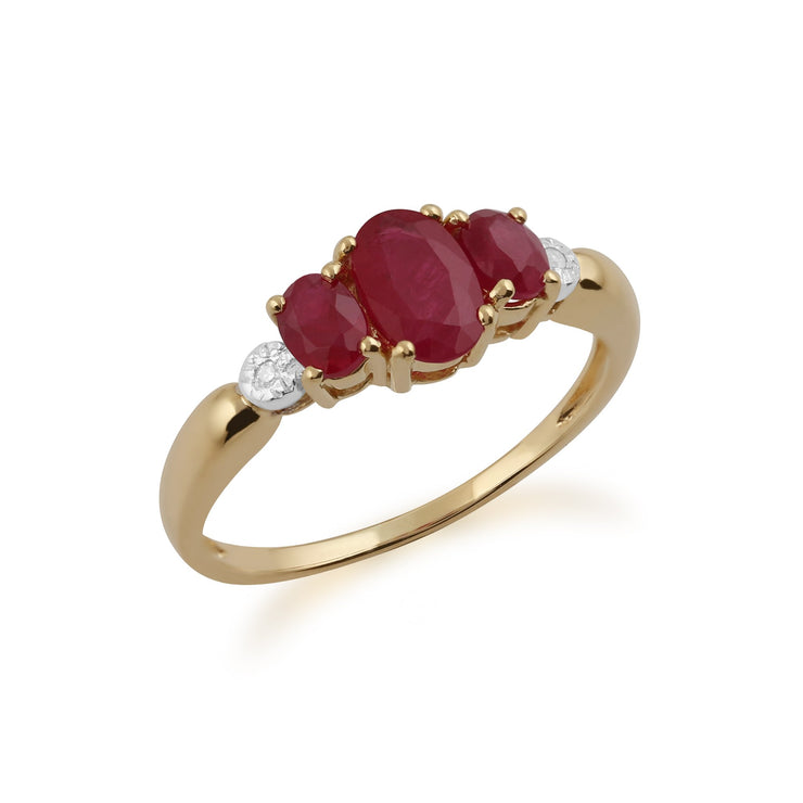 Ruby and Diamond Trilogy Ring Image 2