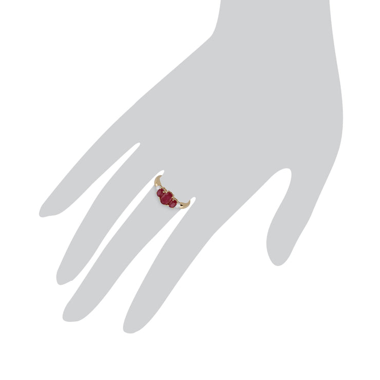 Ruby and Diamond Trilogy Ring Image 3