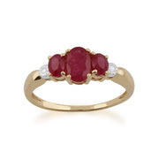 Ruby and Diamond Trilogy Ring Image 1