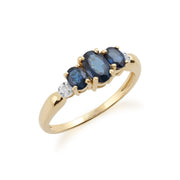Sapphire and Diamond Trilogy Ring Image 2