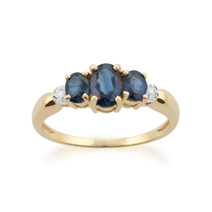 Sapphire and Diamond Trilogy Ring Image 1