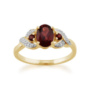 Garnet and Diamond Dress Ring Image 1