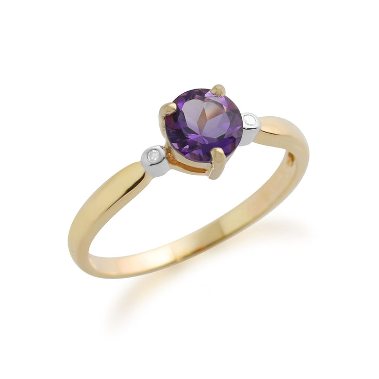 Gemondo 9ct Yellow Gold 0.57ct Amethyst & Diamond Ring Image 2