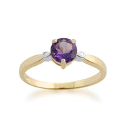 Gemondo 9ct Yellow Gold 0.57ct Amethyst & Diamond Ring Image 1