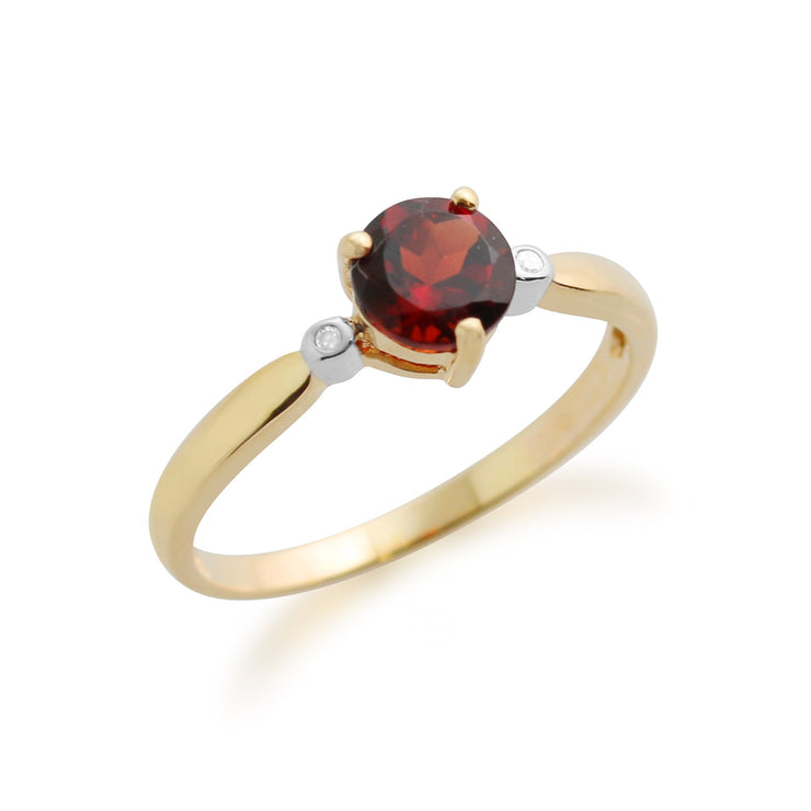 Gemondo 9ct Yellow Gold 0.78ct Garnet & Diamond Ring Image 2