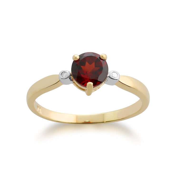 Gemondo 9ct Yellow Gold 0.78ct Garnet & Diamond Ring Image 1