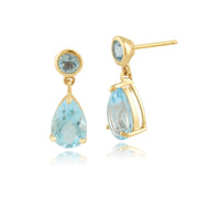 Classic Blue Topaz Drop Earrings Image 1