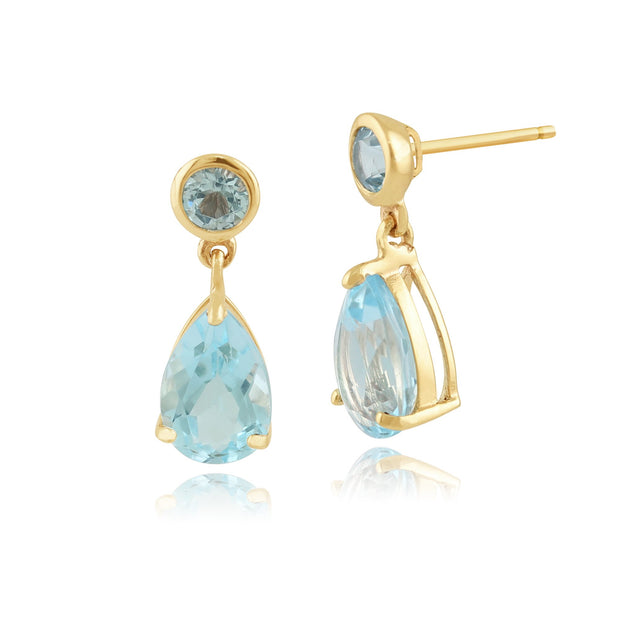 Classic Blue Topaz Drop Earrings Image 1
