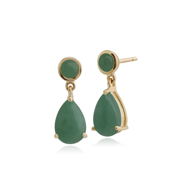 Classic Jade Drop Earrings Pendant Set Image 2