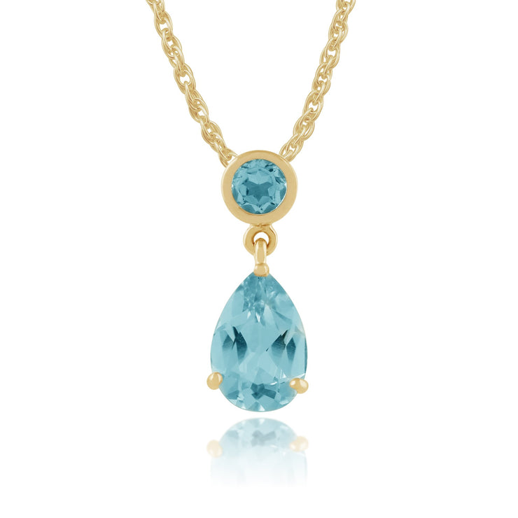Classic Blue Topaz Pendant on Chain Image 1