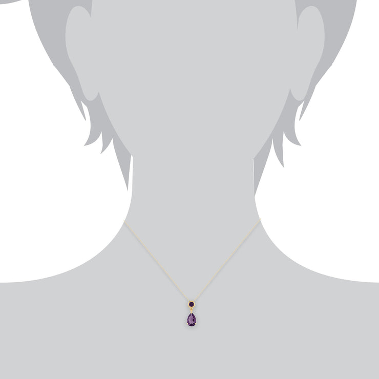 Classic Amethyst Drop Stud Earrings & Pendant Set Image 6