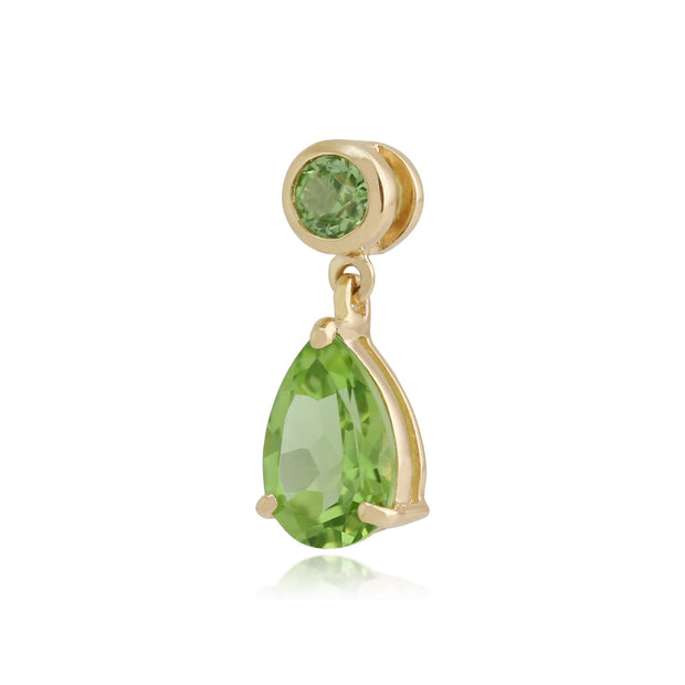 Classic Pear & Round Peridot Pendant Image 2