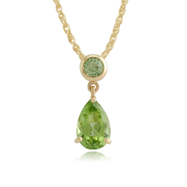 Classic Pear & Round Peridot Pendant Image 1