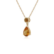 Classic Pear & Round Citrine Pendant Image 2