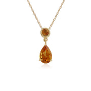 Classic Pear & Round Citrine Pendant Image 1