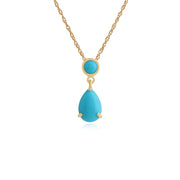 Classic Turquoise Drop Earrings Pendant Set Image 3