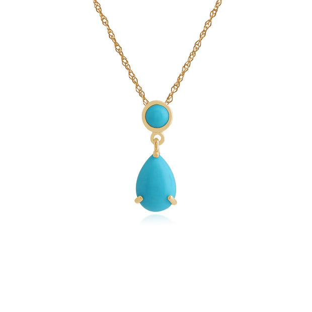 Classic Turquoise Drop Earrings Pendant Set Image 3