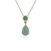 Classic Pear & Round Green Jade Pendant Image 1