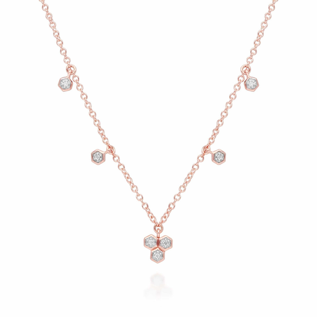 191N0228029 Diamond Trilogy Choker Necklace in 9ct Rose Gold 1