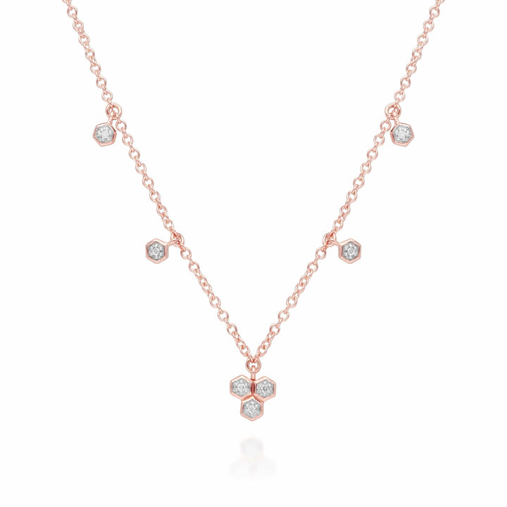 191N0228029 Diamond Trilogy Choker Necklace in 9ct Rose Gold 1