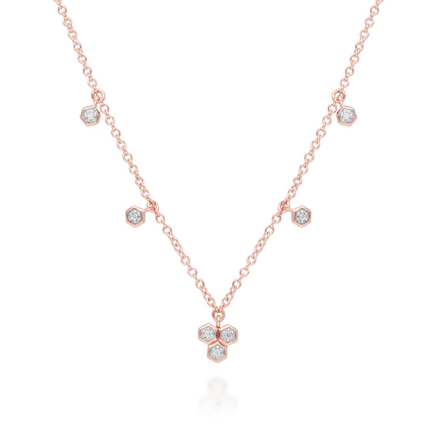 Diamond Trilogy Choker Necklace in 9ct Rose Gold