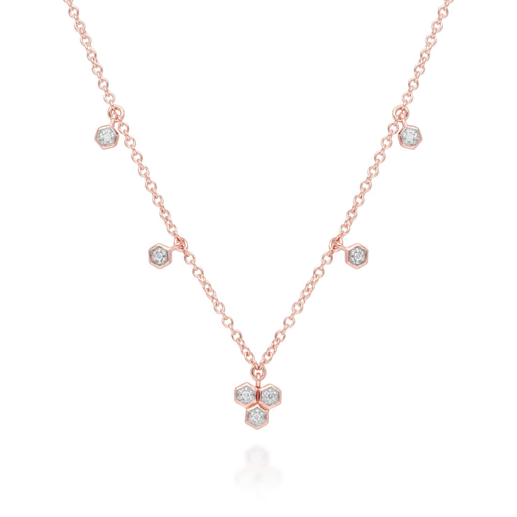 Diamond Trilogy Choker Necklace in 9ct Rose Gold