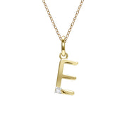 Initial Diamond Letter Necklace In 9ct Yellow Gold