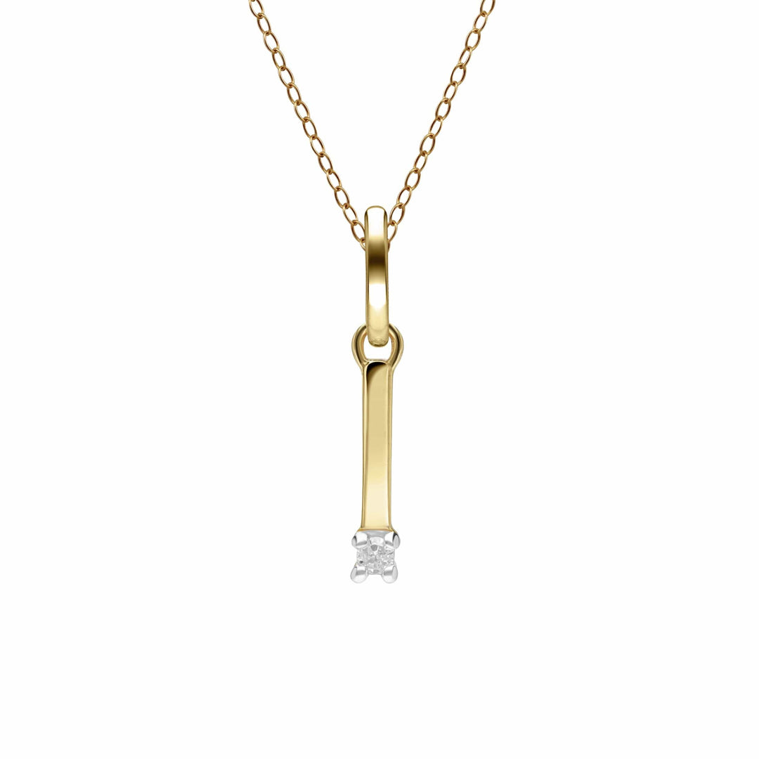 191P0742019 Initial Diamond Letter Necklace In 9ct Yellow Gold 10