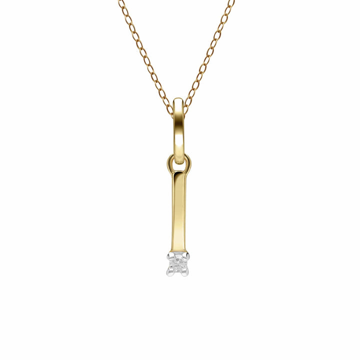 191P0742019 Initial Diamond Letter Necklace In 9ct Yellow Gold 10