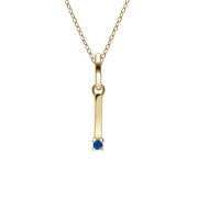 Initial Blue Sapphire Letter Necklace In 9ct Yellow Gold