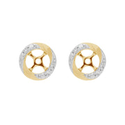 9ct White Gold Amethyst Stud Earrings & Diamond Halo Ear Jacket Image 3