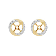 9ct White Gold Amethyst Stud Earrings & Diamond Halo Ear Jacket Image 3