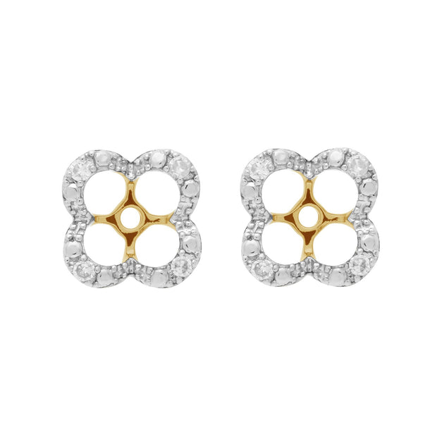 Amethyst Stud Earrings & Detachable Diamond  Ear Jacket in Yellow Gold