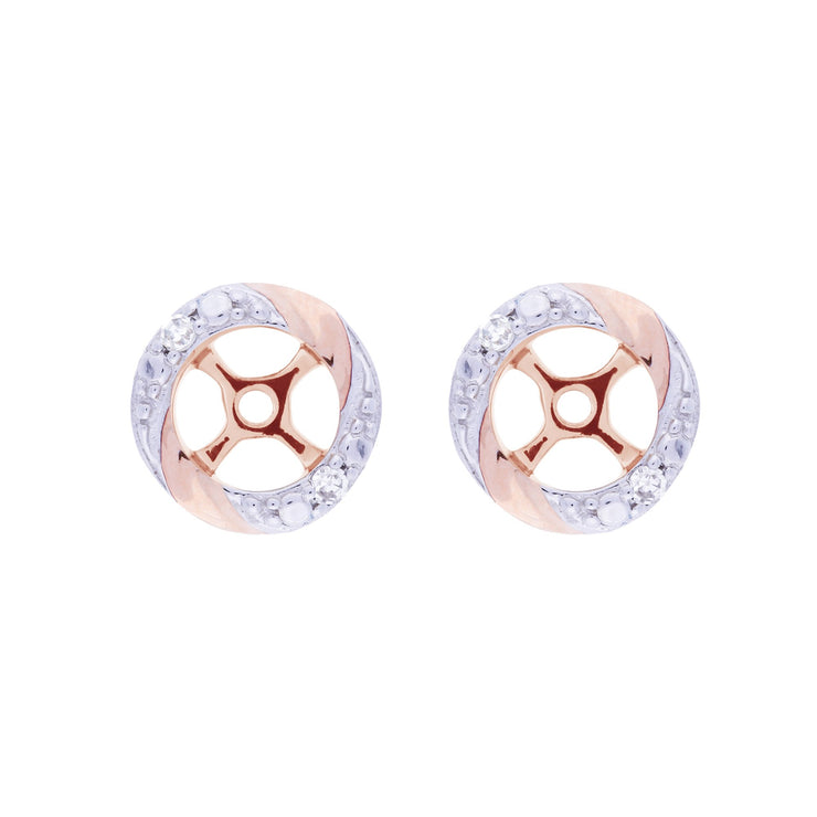 Classic Morganite Stud Earrings & Diamond Round Earring Jacket Set Image 3