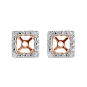 Classic Ruby Stud Earrings & Diamond Square Ear Jacket Image 3