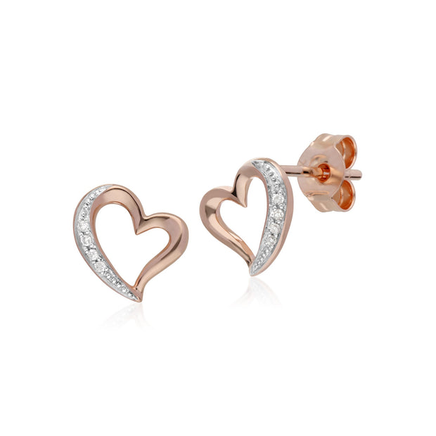 Classic Diamond Heart Stud Earrings Image 1