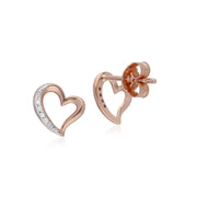 Classic Diamond Heart Stud Earrings Image 2