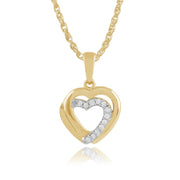 Classic Diamond Double Heart Drop Earrings & Pendant Set Image 4