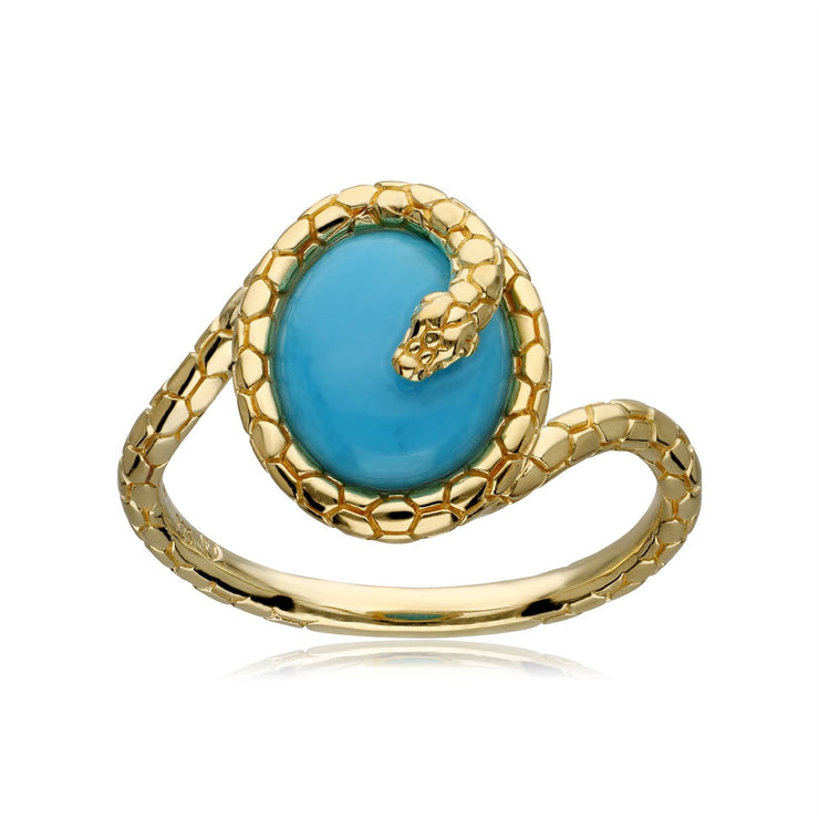 ECFEW™ 'The Ruler' Turquoise Winding Snake Ring