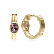 Caruso Pink Tourmaline Huggie Hoop Earrings